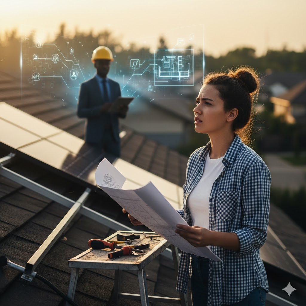 Montage und Umsetzung einer Photovoltaikanlage vor Ort